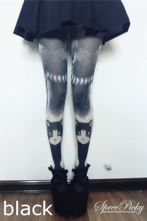 Final Stock! Kitten Embrace Your Legs Printing Tights SP140510