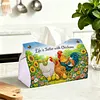 (24cm)Diamond Art Tissue Box DIY PU Napkin Cover for Home Decoration(farm chicken)
