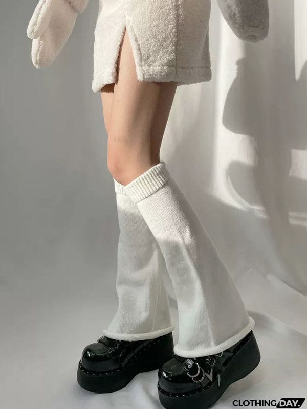Leisure Fashion Knitting Solid Color Flared Leg Warmers Accessories