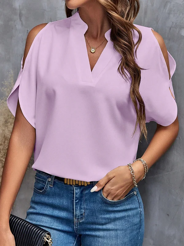 Cold Shoulder T-Shirt with Metal Ring Detail main image 1