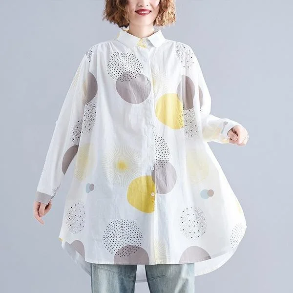 omychic cotton autumn vintage korean style plus size Casual loose shirt women blouse 2020 clothes ladies tops streetwear