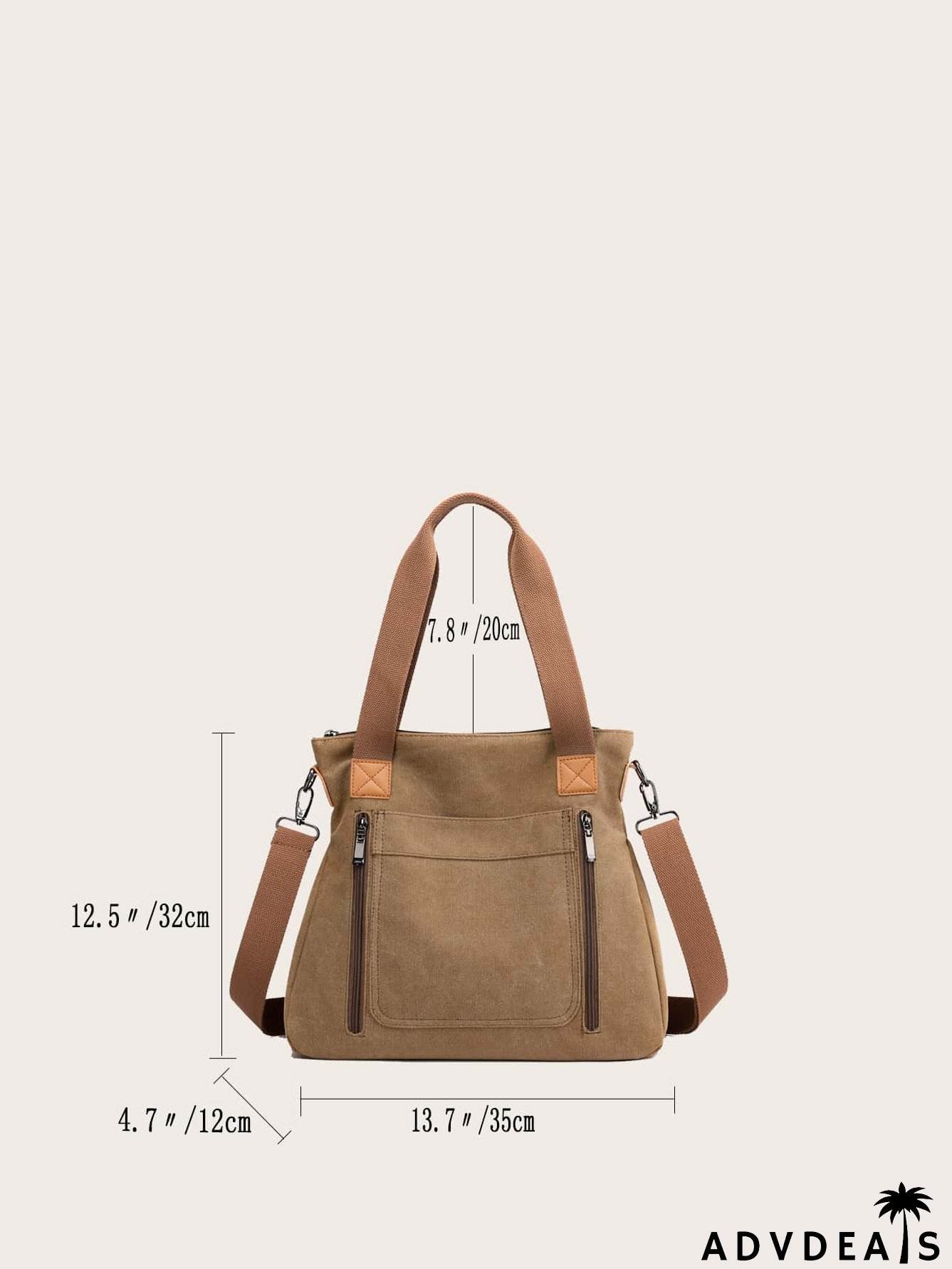 Patch Detail Shoulder Tote Bag
