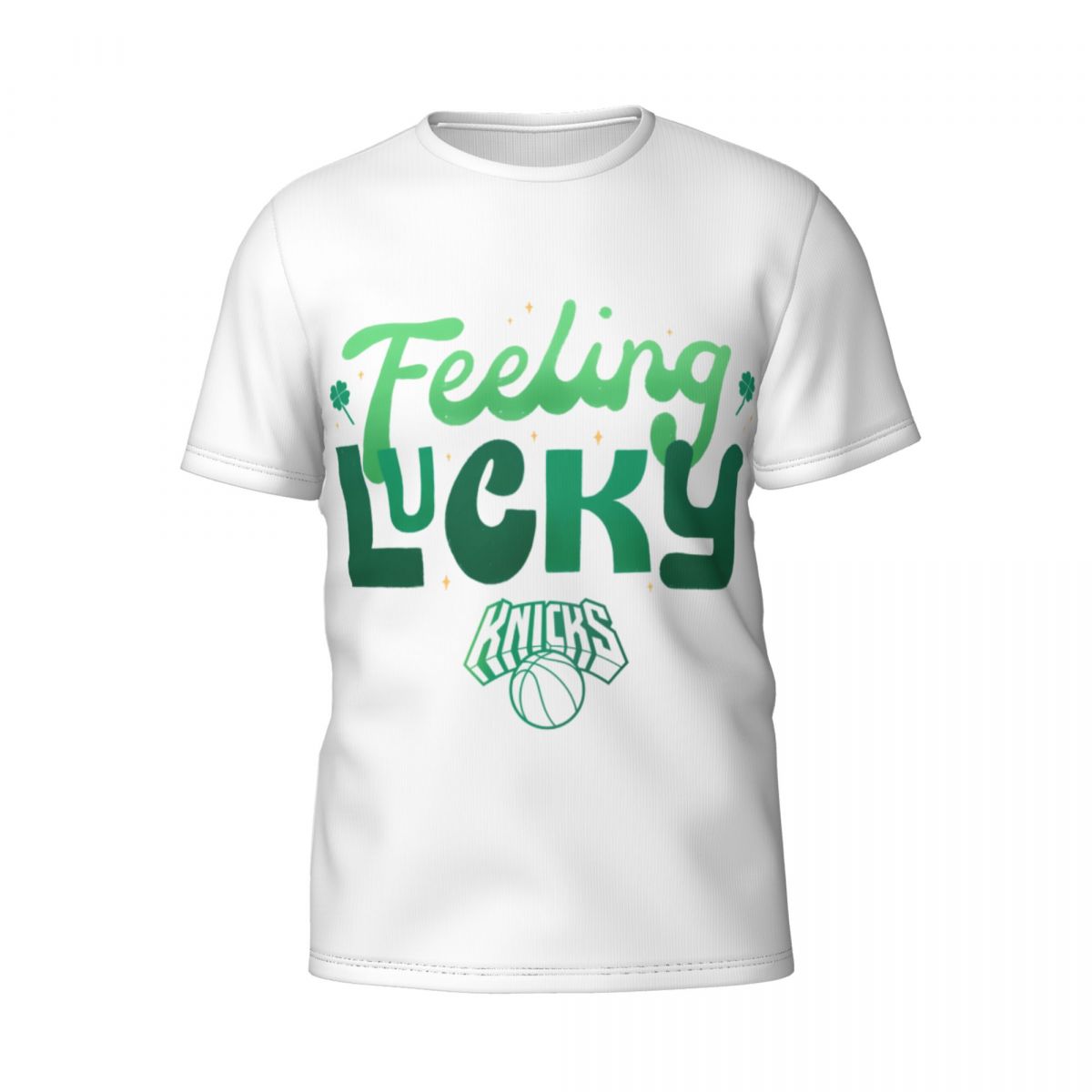 New York Knicks Feeling Lucky St. Patrick's Day White Men's Short Sleeve Shirt