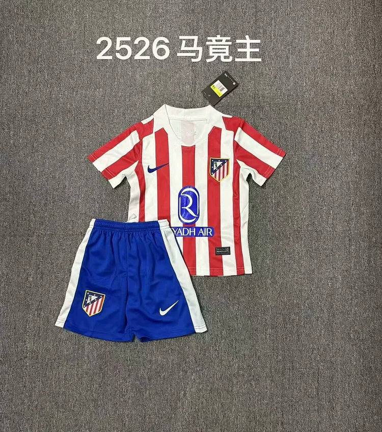 2025-26-Atletico Madrid Home-Jersey-Children's Kit