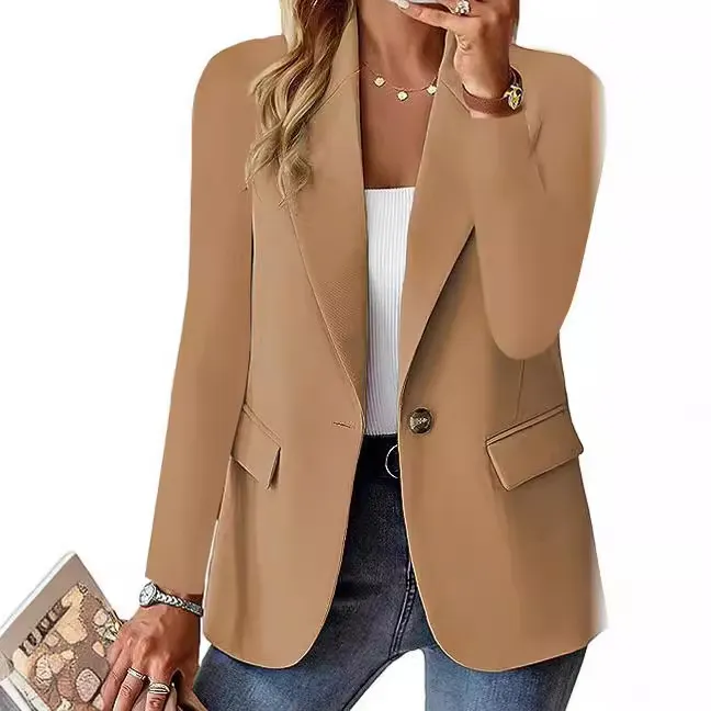 Brownm Brownm Explosion Autumn Long Sleeve Solid Color Cardigan Small Suitcase Woman