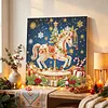 DIY Special Shape Diamond Painting Pearl Art With Inner Frame Kit 25x25cm(Christmas Carousel)