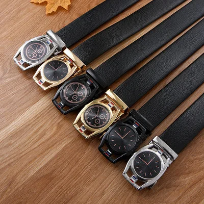 Automatic Buckle Leather Belt Men