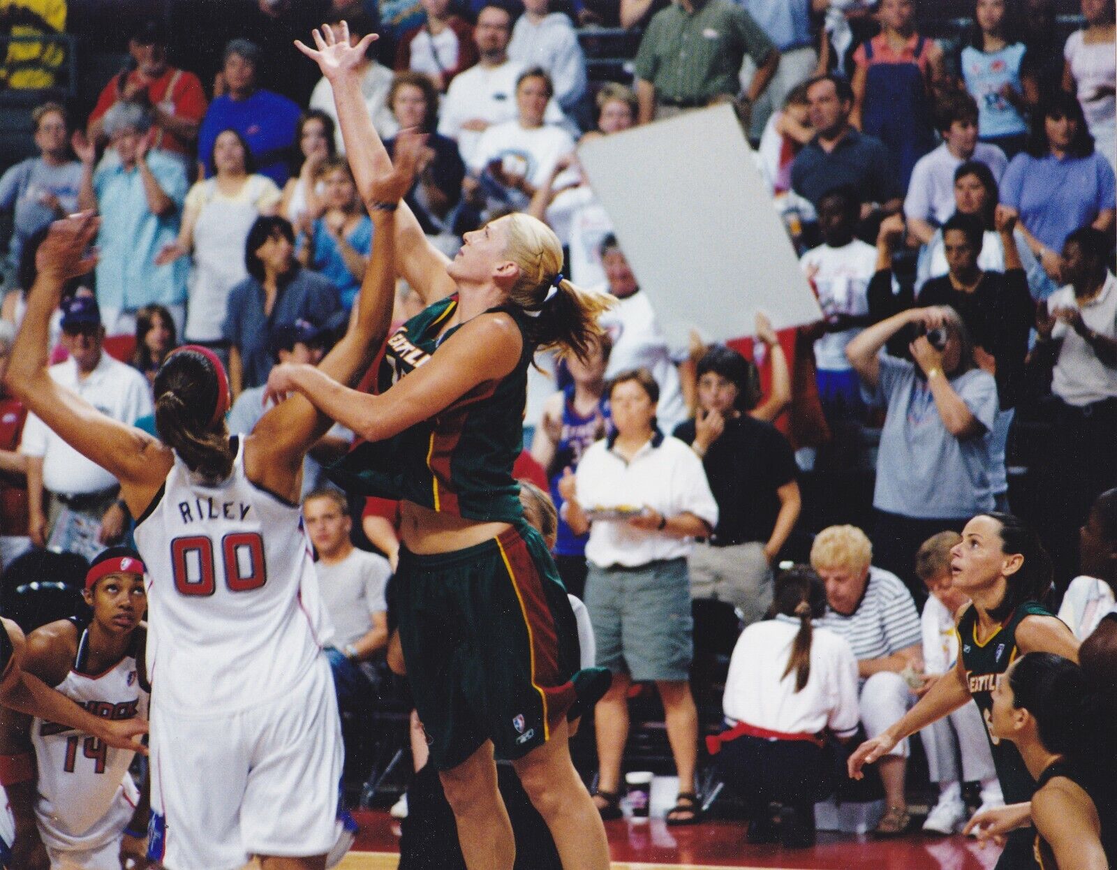 Lauren Jackson 8x10 Seattle Storm WNBA color Photo Poster painting vs Detroit Shock Ruth Riley