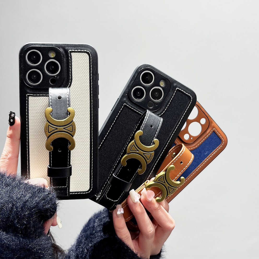 Leather wrist strap Celine Apple iPhone drop protection cases