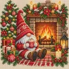 Stamped Cross Stitch Kit for Adults Gnome Cross Stitch 11CT 45x45cm tapestrymarket