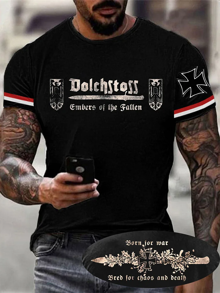 Herren Dolch stoss Glut des gefallenen T-Shirts