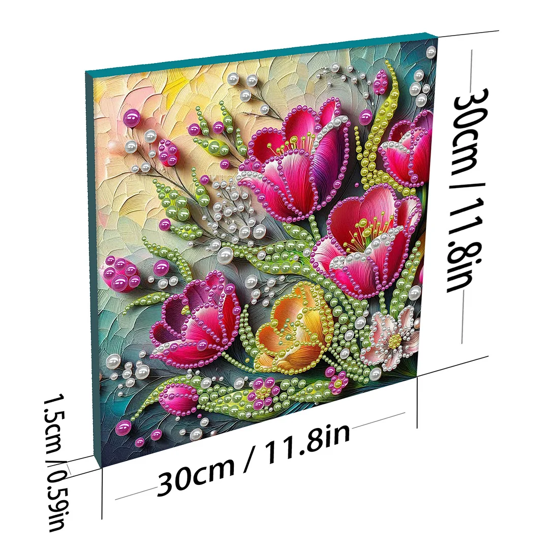 Tulip - DIY Pearl Diamond Art Kit With Frame 30*30cm