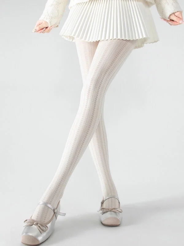 Heart Hollow-out Velvet Tights