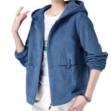 Autumn Winter Loose Short Jacket Casual Corduroy Jacket Women | EGEMISS