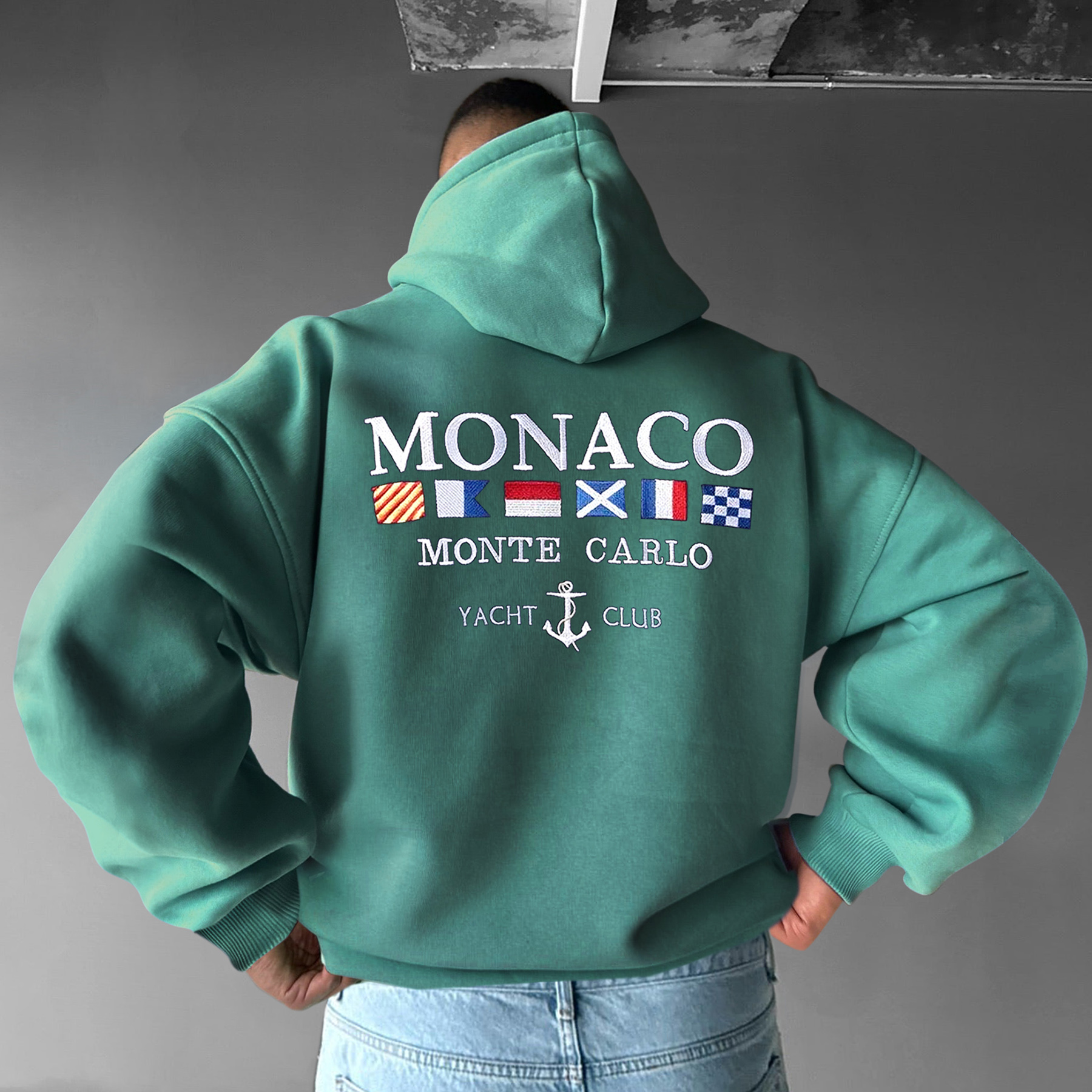 Unisex Monaco Monte Carlo Yacht Club Embroidered Hooded Sweatshirt