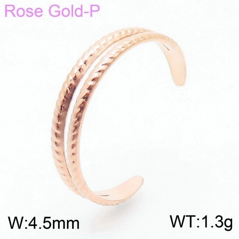 Stainless Steel 18K Gold Plated Minimalist Solid Color Open Rings