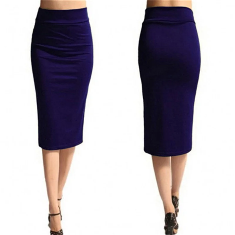 New Skirts Womens Mini Bodycon Skirt Office Women Slim Knee Length High Waist Stretch fashion Pencil Skirts U. Femmed