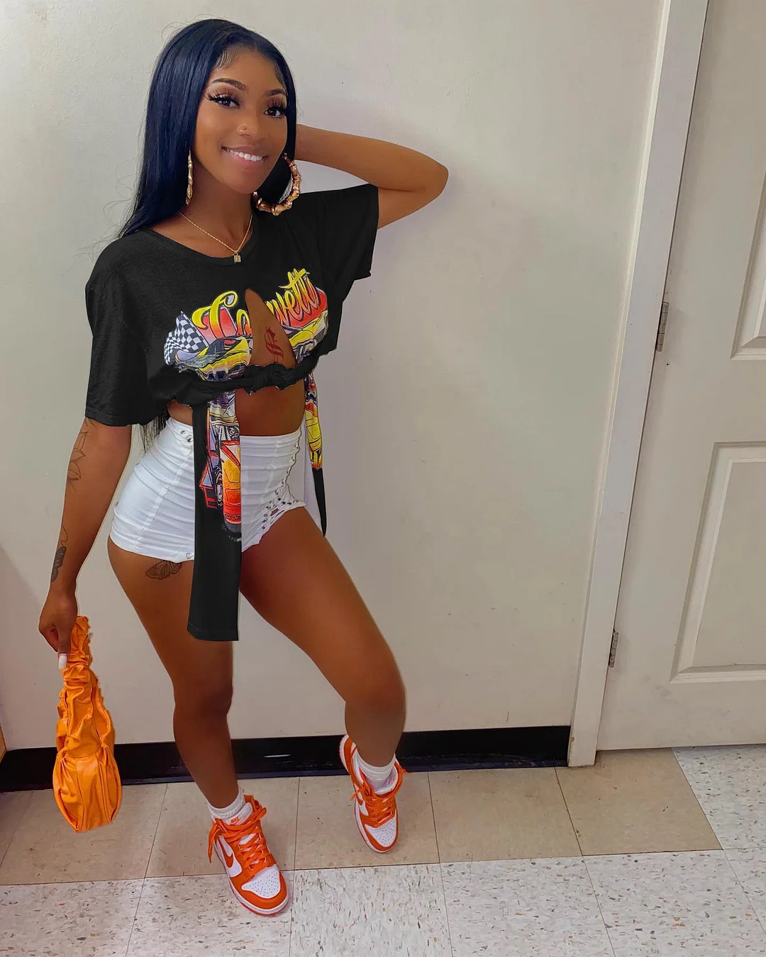 Uveng Women's Modal Solid Color Printing Round Neck Fashion Wear Top