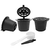 3pcs Refillable Reuse Coffee Capsule Filters for Nespresso Machine (Black)