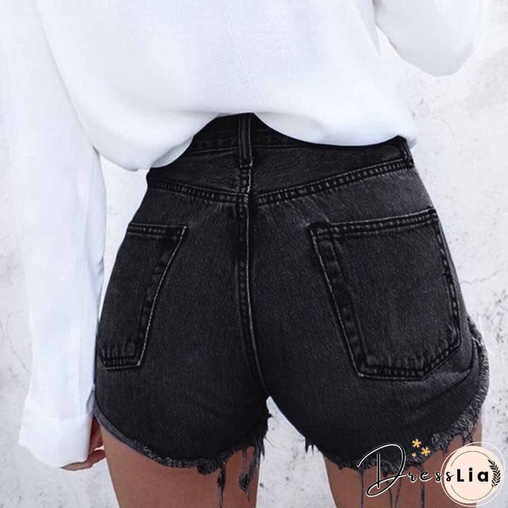 Summer Womens Fashion Hot Style Bodycon Ripped Denim Short Slim Fit Jean Short Pant