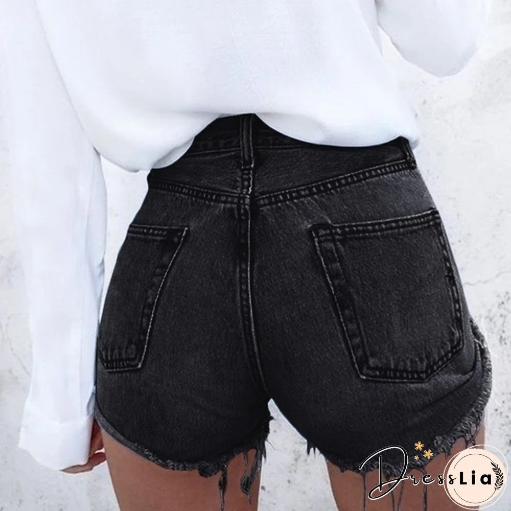 Summer Womens Fashion Hot Style Bodycon Ripped Denim Short Slim Fit Jean Short Pant