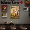 Beer girl dame - Panneaux en &eacute;tain m&eacute;tallique(20*30cm) - Bi&egrave;re