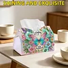 DIY Diamond Art Tissue Box Holder Butterfly PULeather Diamond Art Desktop Organizer Resin Rhinestone Storage Organizers Gem Art Home Office Decor Craft Gift for Women