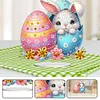 (US Only)2D Flat Easter Bunny Egg DIY Double-Sided Diamond Painting Desktop Decorations