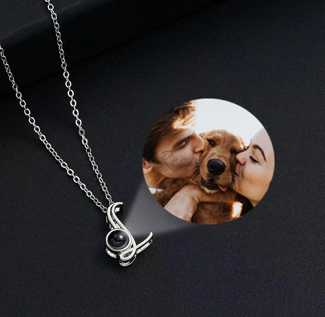 26 Letters Projector Picture Custom Personalized Photo Necklace wetirmss