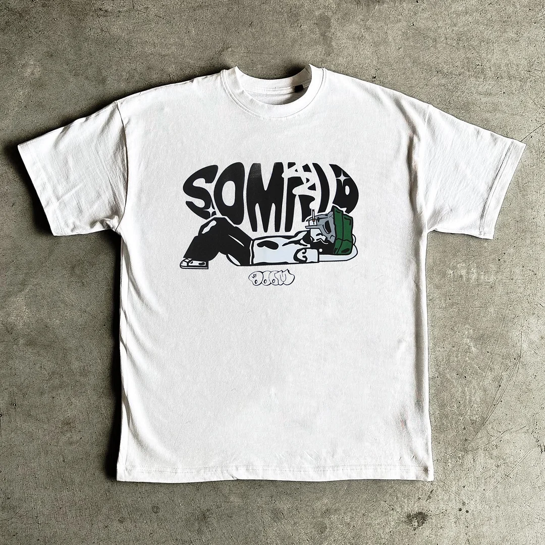 Basic MF Doom Print Short Sleeve T-Shirt