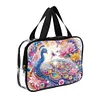 DIY Peacock Diamond Art Rhinestone Makeup Bag Transparent PVC Storage Pack Gift