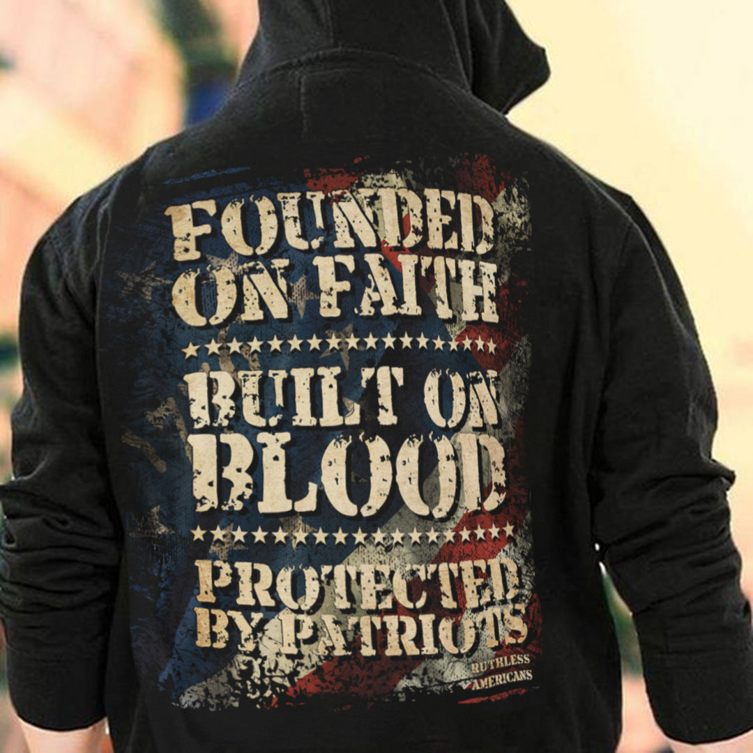 Protected By Patriots  American flag Print Men's Hoodies 