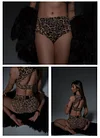 Camouflage Leopard Print Shorts With Sheer Briefs