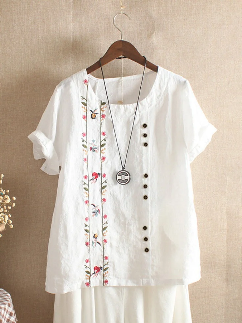 Embroidery Casual Loose Top
