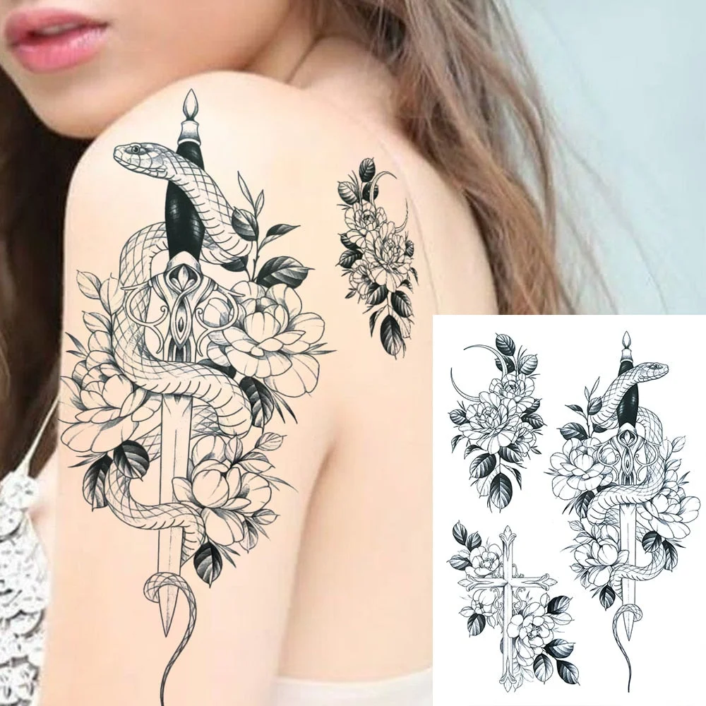 Watercolor Feather Bird Temporary Tattoos For Women Girls Clever Owl Hummingbirds Flower Tattoo Sticker Fake Tatoos Geometric
