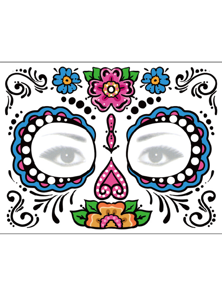 Sugar Skull Inspired Face Temporary Tattoo