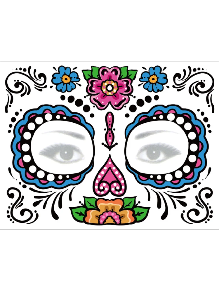 Sugar Skull Inspired Face Temporary Tattoo