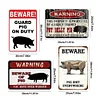 4pcs - Beware of Pig- Vintage Metal Signs(12*16Inch)