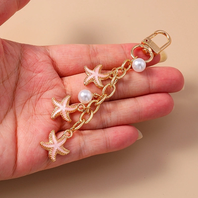 Casual Cute Marine Style Starfish Shell Alloy Inlay Resin Keychain
