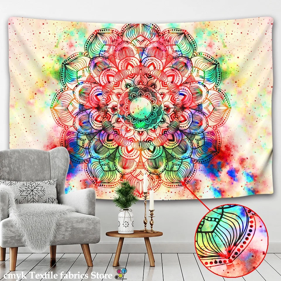 Indian Mandala Tapestry Wall Hanging Sandy Beach Throw Rug Blanket Camping Tent Travel Mattress Bohemian Sleeping Pad Tapestries