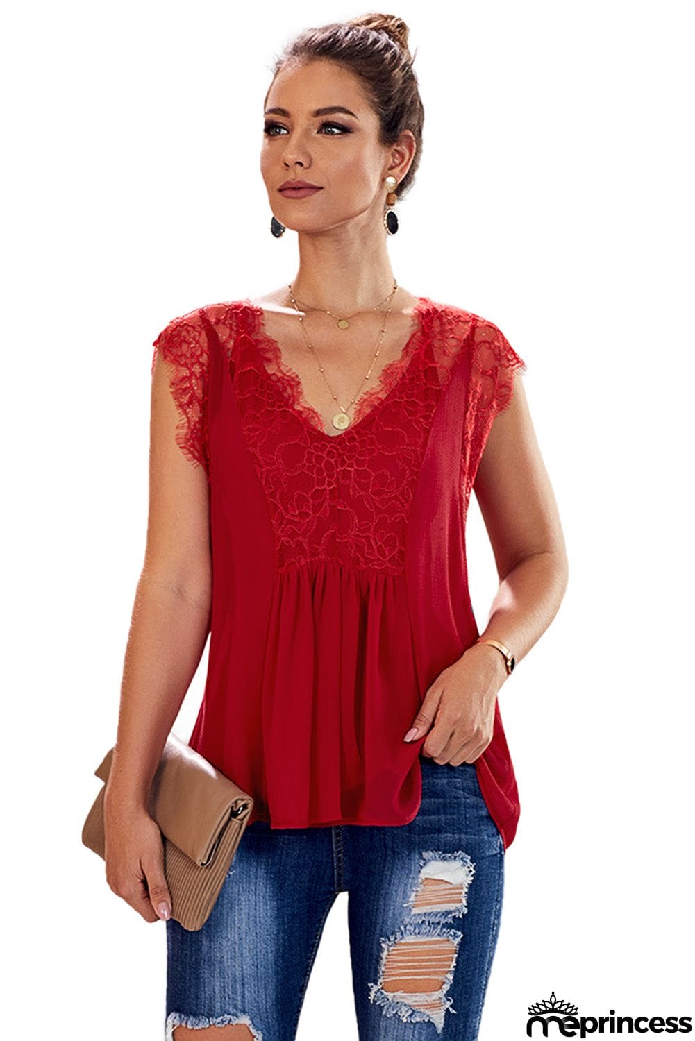 From A Dream Lace Tank Top with Vest