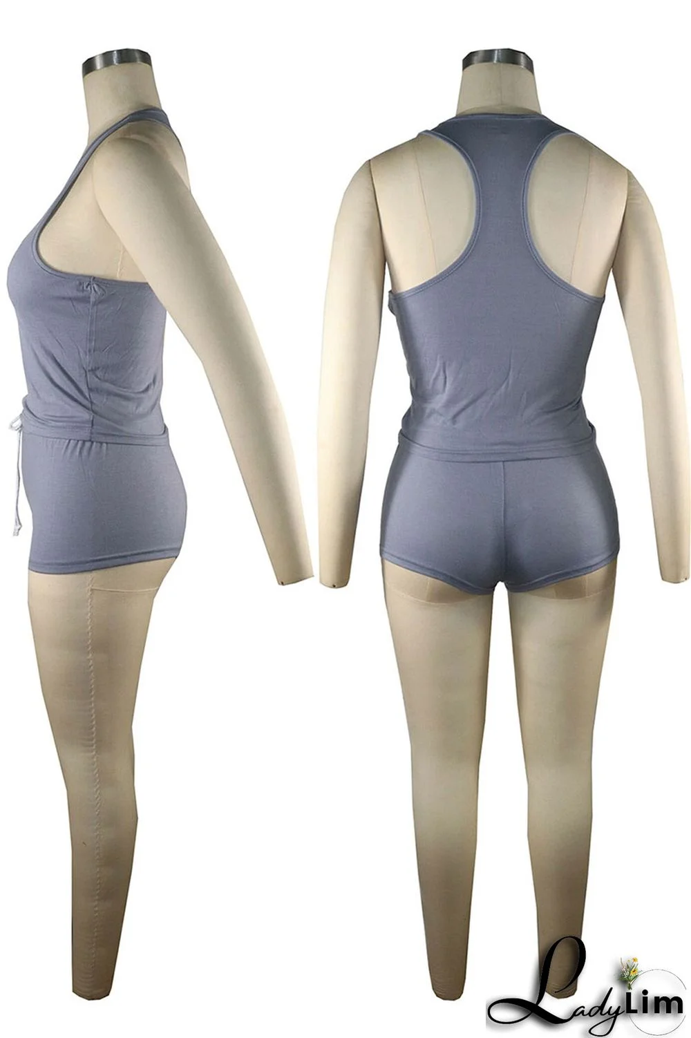 Red Sexy Print Split Joint O Neck Sleeveless Two Pieces