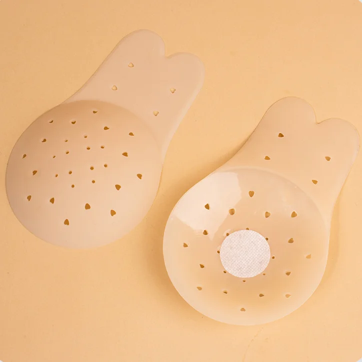 Rabbit Ears Breathable Solid Silicone Breast Stickers Anti-light Ultra-thin Invisible Bra Lifting Breast Stickers