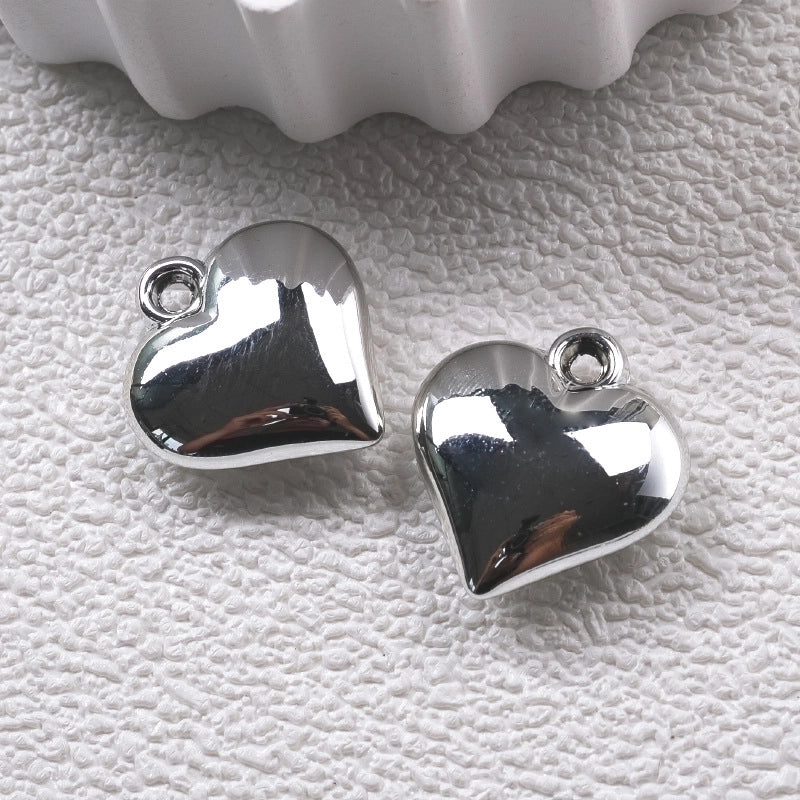 Romantic Minimalist Heart Shape Arylic Plating Charms Jewelry Accessories