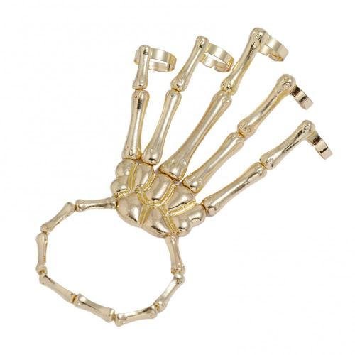YOY-Punk Hand Skull Skeleton Elasticity Adjustable Bracelet