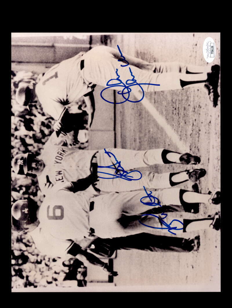 Bucky Dent Chris Chambliss Roy White JSA Coa Signed 8x10 Photo Poster painting Autograph