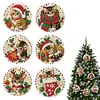 Peinture en diamant perle DIY de No&euml;l 6 pi&egrave;ces d&rsquo;ornements en bois 3,07x3,07 pouces