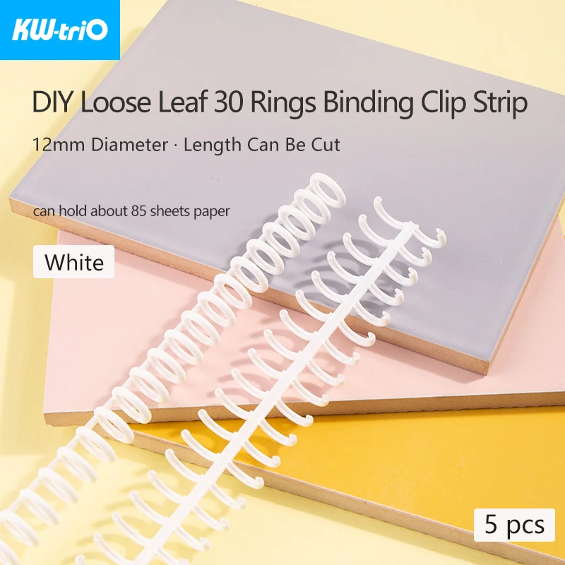 5pcs 30 Hole Loose-leaf Plastic Binding Ring Spring Spiral Rings for 30 Holes A4 A5 A6 Paper Notebook Stationery Office Supplies
