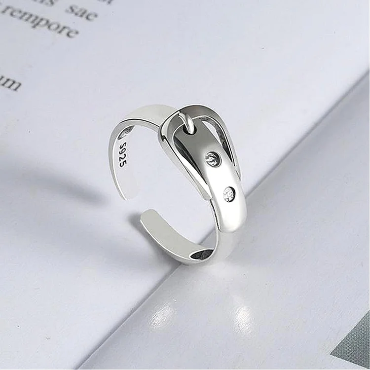 Silver Belt Buckle Ring