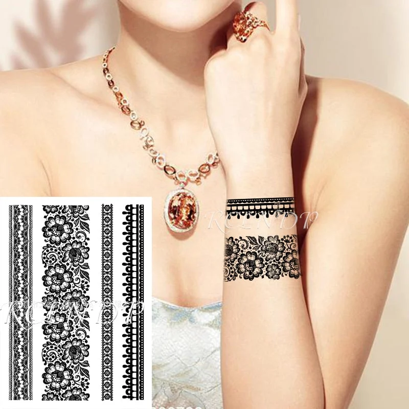 Waterproof Temporary Tattoo Sticker Tribal totem band Fake Tatto Personality Flash Tatoo Waist Arm Foot Tato for Girl Women Men